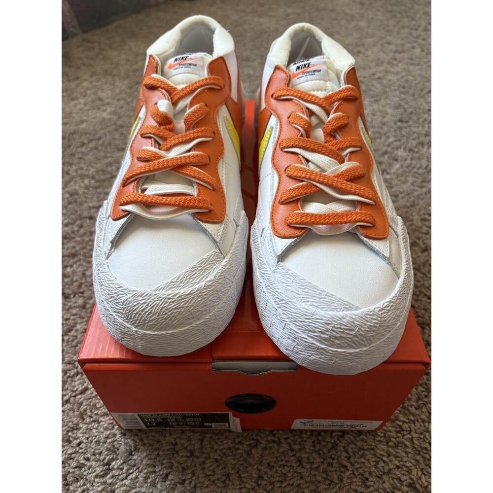 Nike Blazer Low DD1877-100 Sacai White Magma Orange Men's Size 10.5 New